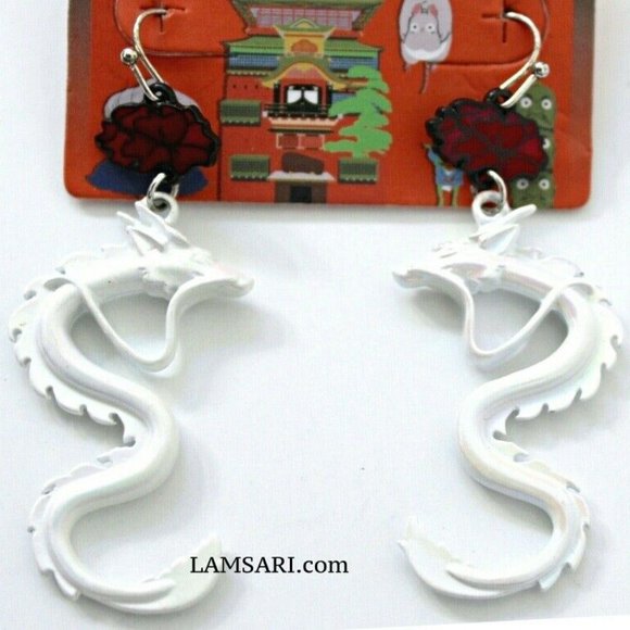 Studio Ghibli Spirited Away Haku & Flower Drop Earring - Picture 2 of 3
